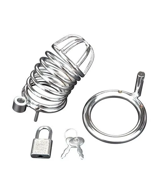 Blueline Male Sex Toys Blue Line Deluxe Chastity Cock Cage Stainless Steel