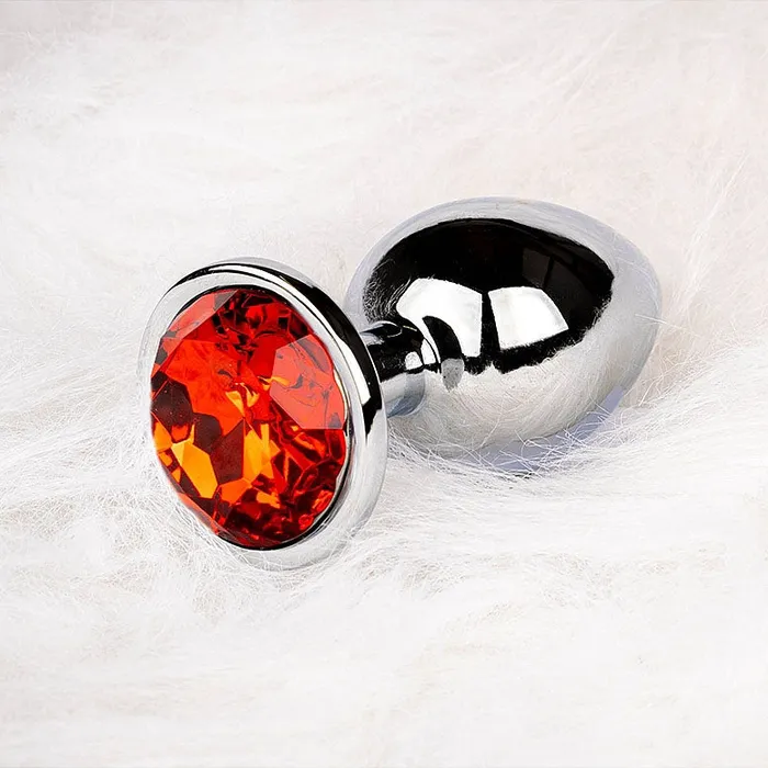 Shots America Anal Round Gem Butt Plug Small Ruby Red