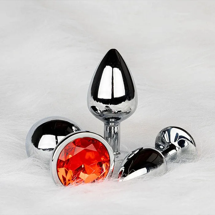 Shots America Anal Round Gem Butt Plug Small Ruby Red