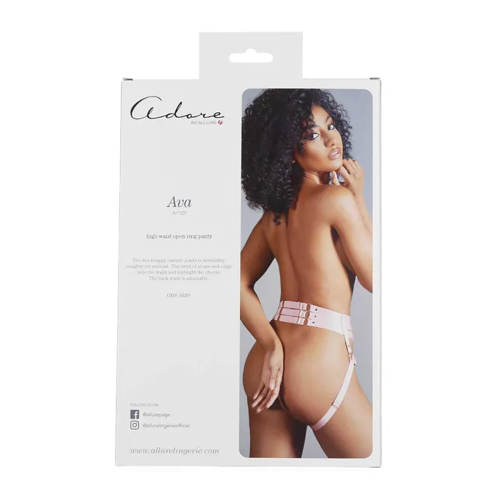 Allure Adore By Allure Ava High Waist Open Ring Panty Pink OS Vibrators
