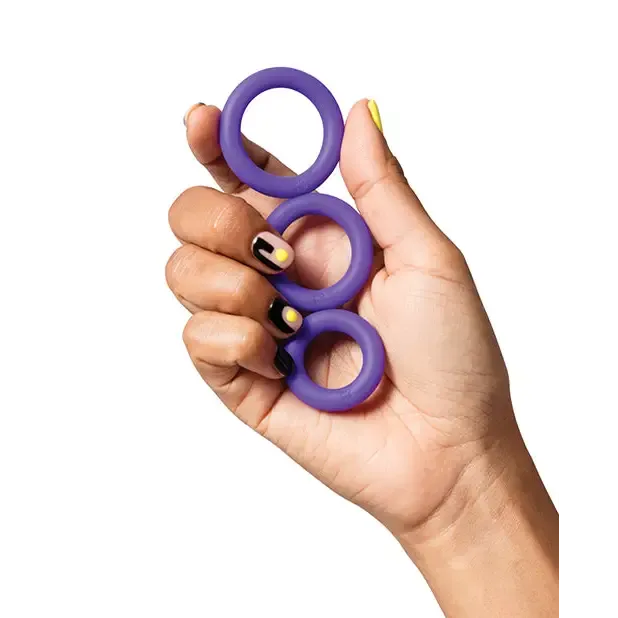 Male Sex Toys Romp Remix Trio Purple Cock Ring Set Of 3 ROMP