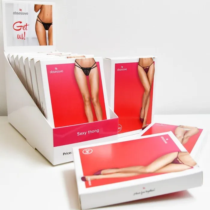 Obsessive Vibrators Obsessive Sexy Lingerie 1X Display and 10 Thongs Black
