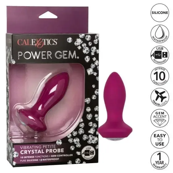 Power Gem Vibrating Petite Crystal Probe CalExotics Male Sex Toys Power Gem Vibrating Petite Crystal Probe CalExotics Male Sex Toys