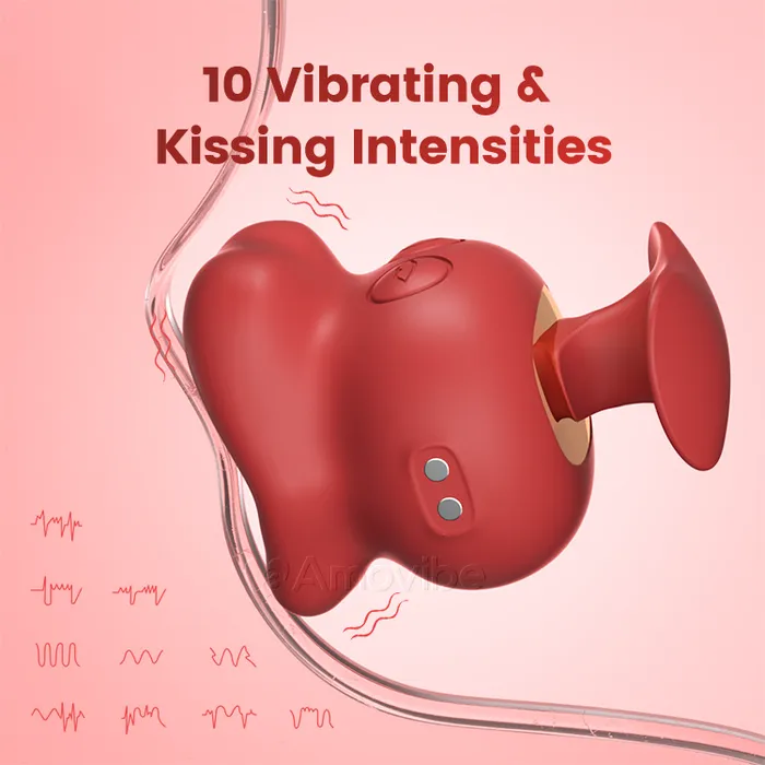 Amovibe Female Sex Toys Finger Grip Vibrator with 10 Kissing Vibrating