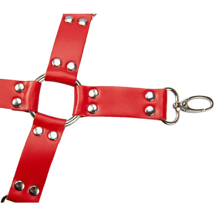Couples LOVE IN LEATHER Love In Leather 9 Piece Bondage Kit Red