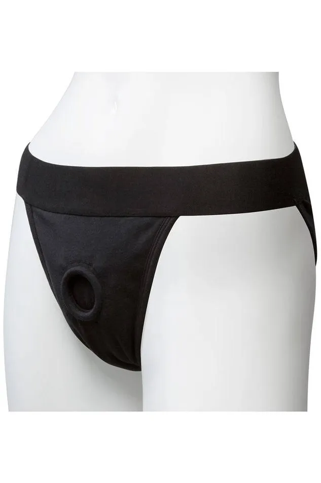 Female Sex Toys Doc Johnson VacULock by Doc Johnson Panty Harness w Plug Full Back LargeXL