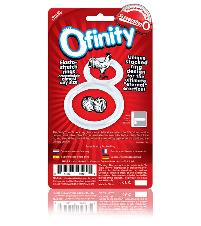 Screaming O Dildos Ofinity Double Erection Ring Clear by ScreamingO